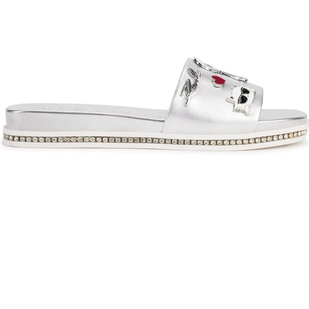 Jeslyn Stud Slide Sandal Karl Lagerfeld Paris silver 7.5 women’s